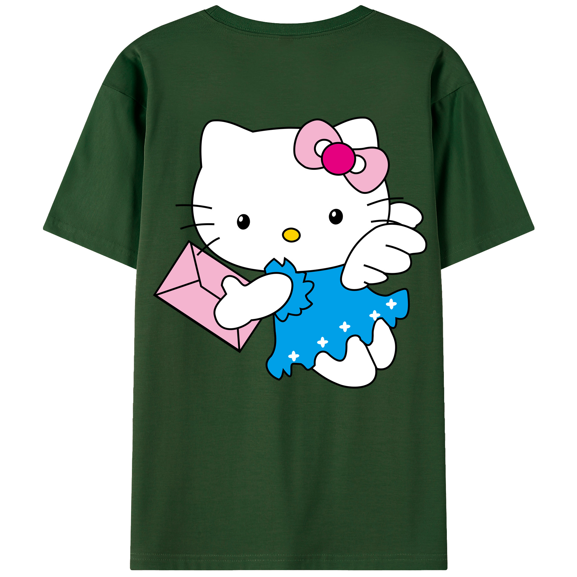 （画像用） Hello Kitty ハローキティ 綿100％半袖Tシャツ（背面プリント）